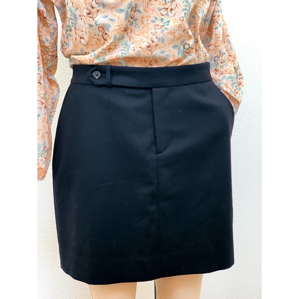 RALPH LAUREN Wool Mini‎ SKIRT Blk LABEL